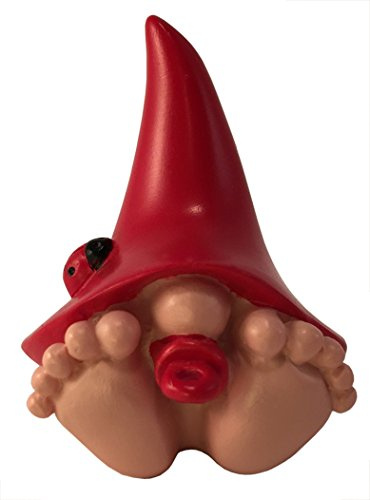 GlitZGlam Jasper Bébé Nain Miniature - Le Bébé Nain avec Le Chapeau Rouge pour Jardin Féerique et de Nains - Baby GNOME