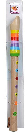 Eichhorn - Musik Holzflöte, Bunte Flöte aus Holz mit 7 Löchern, inkl. Liederbuch mit DREI Liedern zum nachspielen, 32 cm lang, ab Vier Jahren