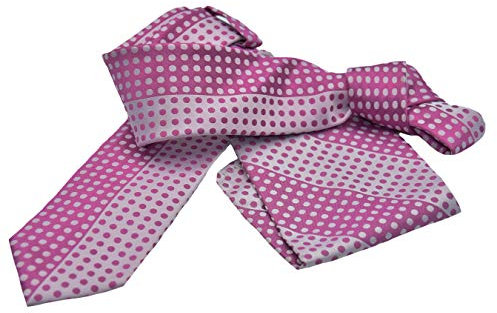 CORBATA Y PAÑUELO DE BOLSILLO 100% SEDA HECHO EN ITALIA KN102 - FUCSIA - TALLA UNICA
