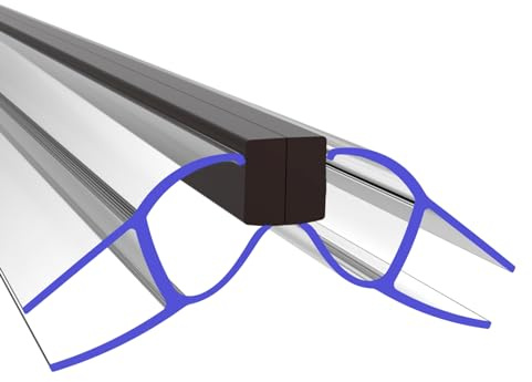 PRIOstahl Duschdichtung Dichtung Türdichtung mit Magnet Dichtungsprofil - 1 Paar 135° Magnetdichtung für Glasstärke: 8 mm Länge: 2 Meter Wasserabweiser für Duschtür Glastüren Duschwand Bad