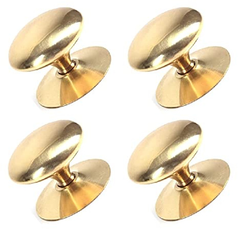 TERF® Lot de 4 boutons de porte de placard traditionnels victoriens en laiton poli 30 mm avec vis de fixation pour une utilisation à la maison et au bureau
