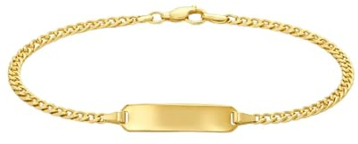 JC Schmuck 333 Gold Baby ID-Armband Kinder Goldarmband 14 cm I Armband mit Gravur Panzerflach Taufarmband Gold Namensarmband I Babyarmband mit Namen I Kinderschmuck made in Germany I 5.56069