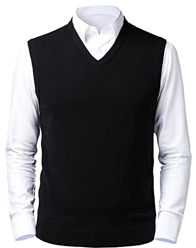 Btmpmcs Chaleco SuéTer para Hombre con Cuello en V Jersey de Punto sin Mangas clásico Caballero Cardigans Chaqueta Otoño Invierno Prendas de Punto Pullover