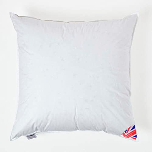 HOMESCAPES Oreiller en Duvet de Canard et Coton, 60 x 60 cm, Oreiller Naturel Souple Hypoallergénique Anti-acariens