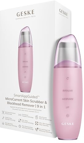 GESKE | SmartAppGuided™ MicroCurrent Skin Scrubber & Blackhead Remover | 9 in 1 | Skincare Tools | Face Cleaning | Anti Aging und Reinigung | Professionelle Gesichtsstraffung | Mitesserentferner