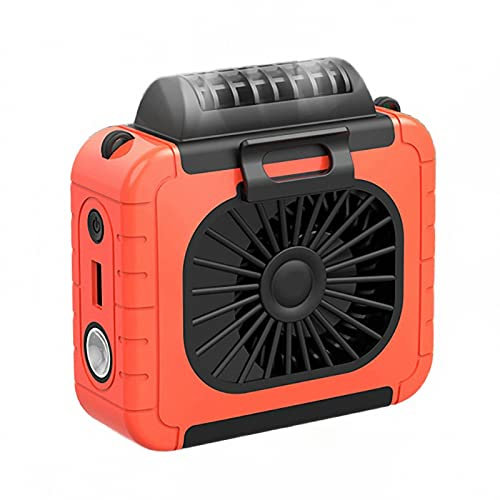 MAOTN Men'S Personal Hanging Neck Fan, Handheld Fan, Outdoor Work Hanging Waist Fan, USB Mini Desktop Fan,Red,One Size
