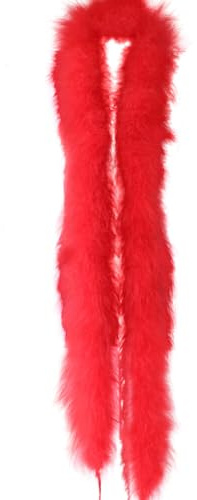 Federboa Weihnachtsboa, Länge 200CM Flauschige Federstola Feder Schal Verkleidung Girlande für Damen Mädchen 20er Jahre Fasching Mottoparty Karneval Kostüm Accessoire Hochzeitsdekoration,Groß Rot