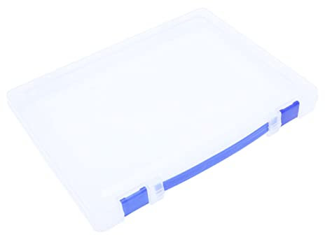 NUOBESTY Transparente Dokumenten-aufbewahrungsbox Aus Kunststoff Papierfüllbox Mit Blauer Schnalle Stapelbar Und Tragbar Für Zertifikate Und Materialien