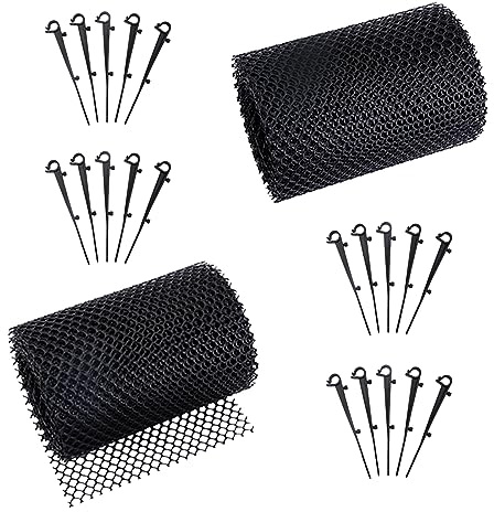 Protezione per grondaie, rete per grondaia, rete per grondaia, filtro per grondaia, rete protettiva in plastica per drenaggio dell'acqua piovana, rete filtrante in plastica per grondaie (15,2 x 6,1 m,
