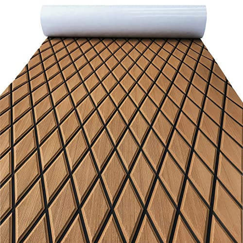 KXKZREN Eva-Schaum Boot Bodenbelag selbstklebend 6mm dick Anti-Rutsch Marine Bodenbelag Matte 238.4x111.6 cm Rauten-Muster Bootsboden für Jachten Motorboot Wohnmobil Kühleraufsätze Fischerboot