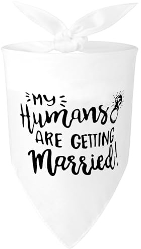 WLLHYF Verlobungsgeschenk Hundehalstuch „My Humans Are Getting Married“ Haustierschal Verlobungsankündigung Hundehochzeitshalstuch Haustierzubehör für Hundeliebhaber Hochzeits-Verlobungsfotos