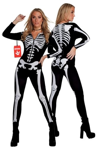 Morph Skelettbody Dam Svart Plus Size Utklädningsdräkt, Spöklik Skelettoutfit för Vuxna Festdamer Utklädning