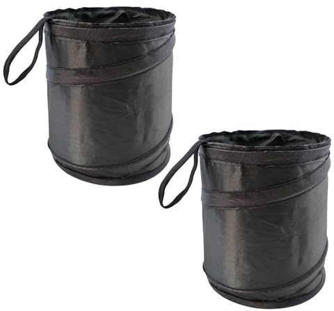 2 Stück Mini-Zusammenklappbare Mülleimer, Tragbarer Müllsack, Auslaufsicherer Faltbarer Mülleimer Für Die Aufbewahrung Und Sammlung Von Auto-Müll (Schwarz)