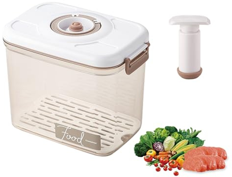 Gzsekken Vacuum Seal Containers 2.7L Hand pump with vacuum Food Saver Accessories Time Compass Manual Air Pump Design for Quick Marinating Rectangle