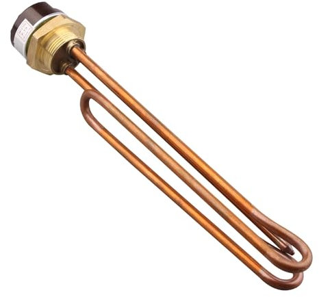 QCUXLRND DN32 1 1/4'' Immersion Water Heater with Thermostat Adjustable Temperature Regulator Heating Element 220v 1200w 1500w 2kw 3kw cuicui (Color : 3kw foldback type, Size : 220V)