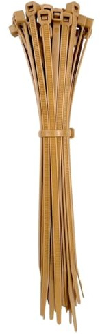 OutdoorFix - Abrazaderas para cables (150 x 3,5 mm, 50 piezas, bambú, caña oscura, resistente a la intemperie, anti-UV