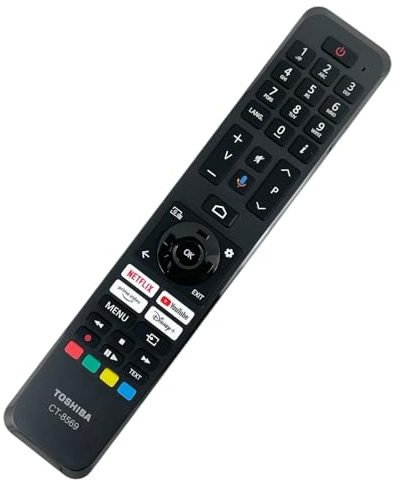 Genuine Replacement Voice TV Remote Control For Toshiba CT-8569 Compatible with CT-8555 CT-8563 43UA6B 43UA6B63DG 43UA6B63DGK UHD Android TV