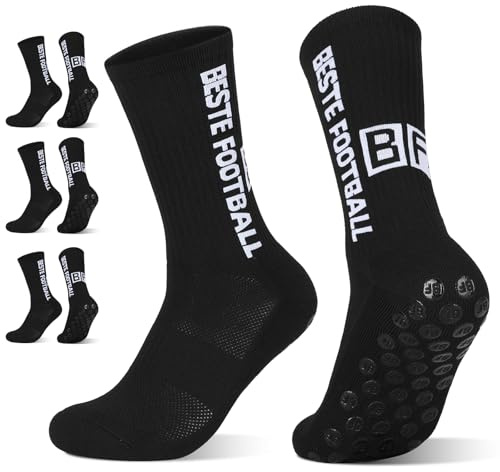 Calcetines Antideslizantes Futbol 3 Pares, 35-38 39-42 42-46 Calcetines Fútbol Non-Slip Football Socks Medias Futbol para Hombre, Mujer y Niño, Grip Calcetines Deportivos para Yoga, Tenis