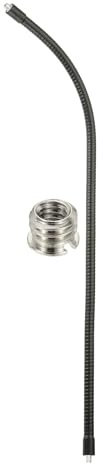 PATIKIL 20 Gooseneck, 1/4-20 Male to Male Thread Metal Universal Hose Flexible Arm Gooseneck Tube Extension Holder with Reducing Screws for Action Camera, Phone, Microphone, Black