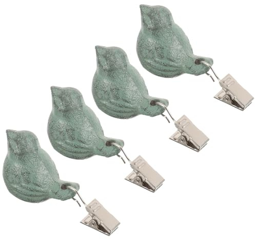 PRETYZOOM 4 Stück Tischdeckengewichte Mit Vogelmotiv Windfeste Tischtuchklammern Für Garten Picknick Und Esszimmer Robuste Metall Tischdeckenklammern 2.76X1.38X0.98In