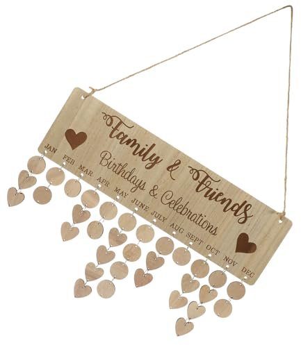 STOBOK Holzkalender Geburtstagskalender-erinnerung Mit Diy Familiengeburtstagstafel Zur Geburtstagserinnerung Als Wanddekor Und Geschenk Für Feiertage