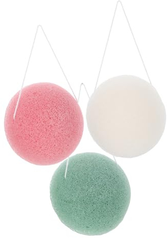 Ipetboom 3 Piezas Borla Limpiadora Esponja Esponjas Limpiadoras de Cara para Limpieza para Exfoliar la Piel