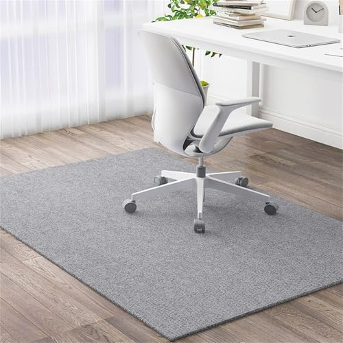 Surwin Bürostuhl Unterlage Teppich, Bodenschutzmatte für Bürostuhl Hartböden Parkett Laminat, Kratzfest rutschfest Bodenmatte Stuhlunterlage Bürostuhlunterlage (Grau,120x150cm)