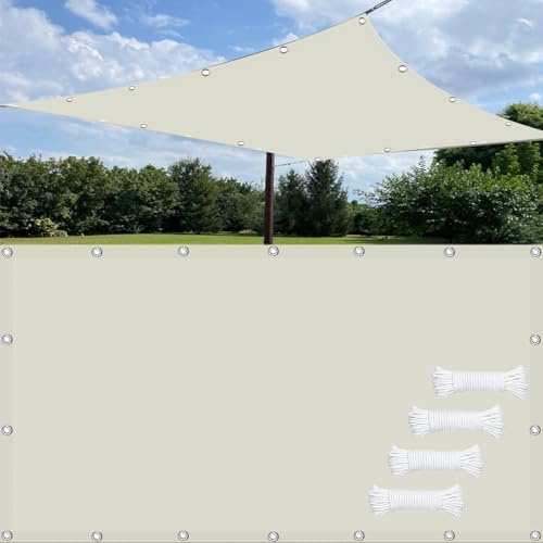 Tenda a Vela Parasole 4 x 6 m Ombreggiante Impermeabile, Protezione Solare 98% Anti UV Antivento, Personalizzabile, per Esterno Tenda da Sole, Per Pergola, Cortile, bianco