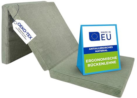 Pillows24 – Klappmatratze 195x80x10 cm mit abnehmbarem Bezug & Tragegriffen | Gästematratze klappbar | Oeko-TEX | Faltbare Matratze/Faltmatratze für Gäste, Kinder oder Reisen | Grün