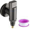 Wasserhahn Waschmaschine WISIRENT, 1/2 und 3/4 Schwarz Eckventil Waschmaschine Wandmontage Waschmaschinenhahn, Waschmaschinenanschluss Der Waschmaschine Wasserstopp für Wasserhahn Ventil