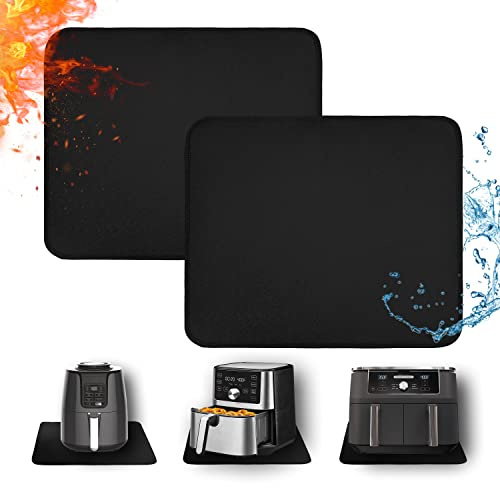 Khongoo 2-Stück Feuerfeste Unterlage für Airfryer, 30x45x0,1cm, Schwarz