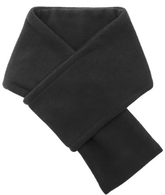 Blausky 1 Stück 78x14cm Warmer Herrenschal,Halsschlauch aus Polarfleece Volltonfarbe Halstuch Weicher Winterschal Kurzer Schal Schultertuch Halswärmer für Herbst Winter Herren und Damen,Schwarz