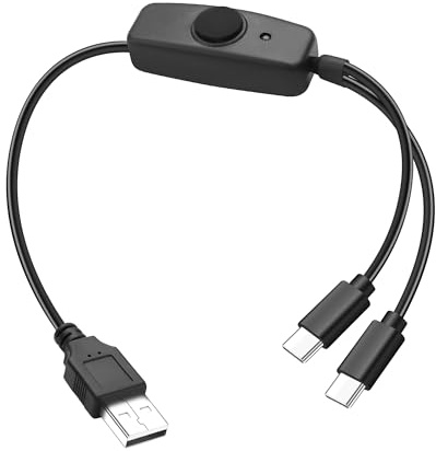 JSADZKJ Câble de charge USB 2.0 vers double USB C, répartiteur Y pour téléphones portables et tablettes - 11,8