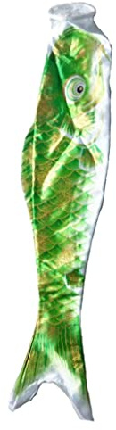 Japanischer Windsack Karpfen Flagge Garten Koi Nobori Segelfisch 70 cm Gold Grün