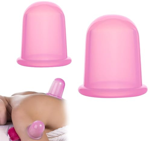 2 Ventouses Massage en Silicone,Ventouse Anti Cellulite Minceur,Ventouses en Silicone,Ventouse Cellulite,Ventouse Silicone Cicatrice,Soin beauté en Massage,pour la relaxation du corps Rose