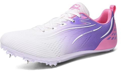 ZHENSI Zapatillas De Atletismo para Hombre Mujer Y Niño con Clavos De Malla Cómodas para Saltar Y Correr