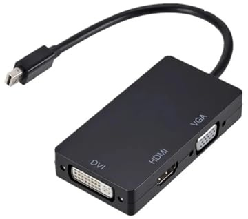 AYJYZHIAG Cable adaptador DisplayPort a VGA DVI 4K 3 en 1, convertidor Thunderbolt Mini DP a 1080P for Mac, portátiles y PC(Black)