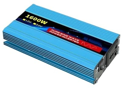 Transformateur Convertisseur Puissance À Onde Sinusoïdale 1600W/10000W 12V/24V CC vers 220V/110V CA Tension 50/60Hz Transformateur Solaire Voiture avec Écran LED(12V50HZ,1600W)