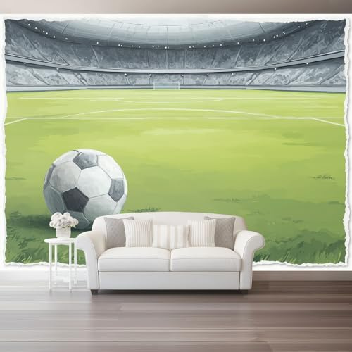 Papel Pintado Pared 3D Papel Tapiz Deportes Verde Estadio Fútbol Fotomurales 3D Tv Fondo Pared Dormitorio Murales Papel Tapiz Moderno