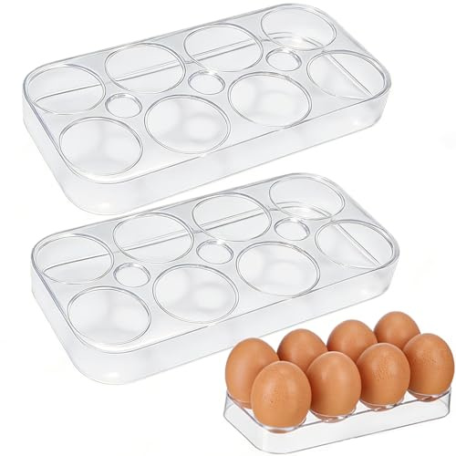 2 Stück Eierhalter Kühlschrank, Eierbehälter Für Kühlschrank Mit, Praktische Eier Aufbewahrung Kühl-schrank, Kühlschrank Organizer Eier Mit Abmessungen, Ideal Für Küchenorganisation