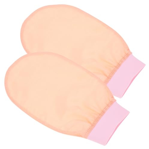 HEALEEP Guantes Exfoliantes para Baño de Imitación Seda, 2 Piezas, Exfoliación Delicada para Epidermis, Uso Cómodo, Ideales para Ducha y Alojamientos