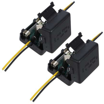 Filtre de Puissance Voiture 12v Lot de 2 en Métal et Plastique Noir | Parasites, Alimentation Stable pour Équipement Audio Vidéo, Installation Facile