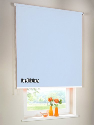 Verdunkelungsrollo Seitenzugrollo Kettenzugrollo Rollo Verdunkelung 145 x 260 cm / 145x260 cm hellblau - Bedienseite links