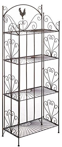 CLP Standregal Mia aus Eisen, Klappregal mit 4 Ablagefächern im Landhausstil, erhältlich, Farbe:Bronze