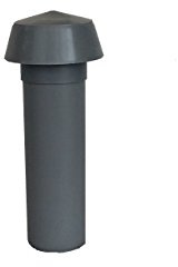 HAHN Handelshaus Drainagelüfter/Dachlüfter Fertiggarage DN 70, Dachentlüftung, Abluft, Flachdach, Garage, HT, DN 75, Rohrlänge 160 mm, Ohne Flansch, Hellgrau