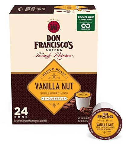 Don Francisco's Vanilla Nut Single Serve Coffee Pods, Medium Roast, 24ct