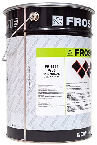 Lasur Protector Madera Interior y Exterior 20L – Doble Protección UV e Impermeable | Secado Rápido 2h | Acabado Poro Abierto Alta Penetración | Color Nogal 116 | Froschemie Pro3