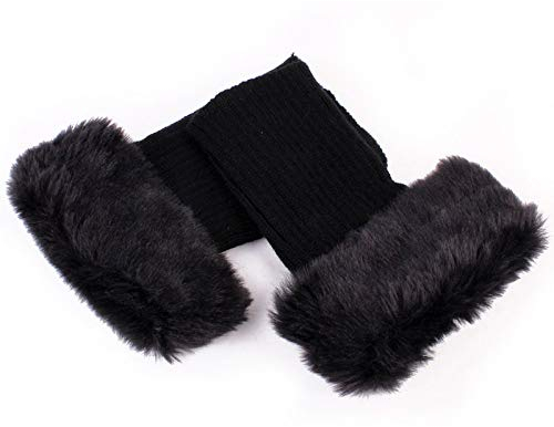 WSLCN Stulpen für Damen für Stiefel Warme Winter Strickstulpen Boot-Abdeckung Schwarz 20CM (Länge)
