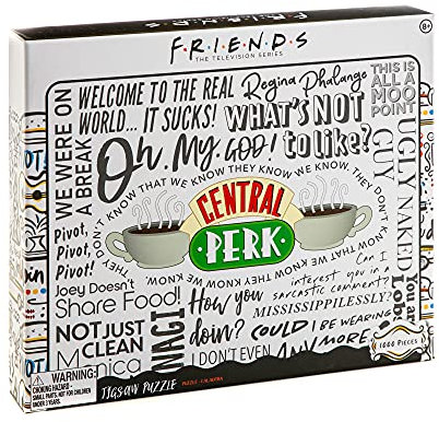 Paladone Friends Central Perk 1000 Piece Jigsaw Puzzle Collage - Popular Slogans , White