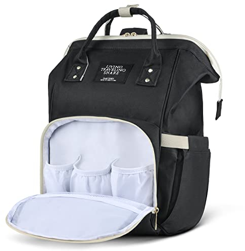 Vicloon Baby Wickelrucksack Wickeltasche, Wickeltasche Rucksack mit Babyflaschentasche, Multifunktional Große Kapazität Babytasche Reisetasche, Babytaschen für Mama und Papa - Weiss